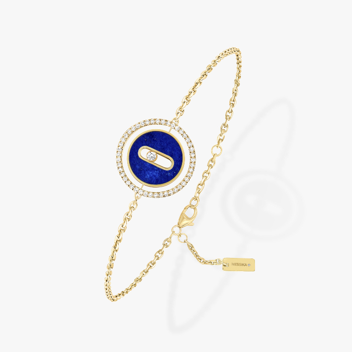 Bracelet Femme Or Jaune Diamant Bracelet Lucky Move PM Lapis Lazuli 11979-YG