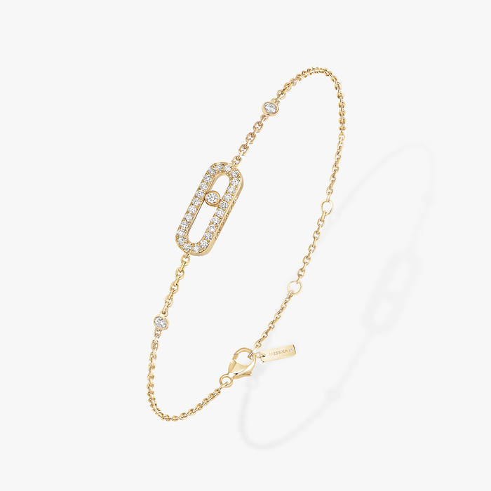 Bracelet Femme Or Jaune Diamant Move Uno Pavé 04706-YG