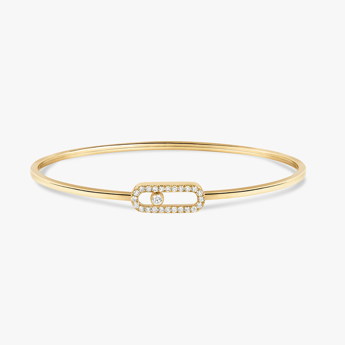 Bracelet Femme Or Jaune Diamant Jonc Flex Move Uno Pavé MM 12057-YG