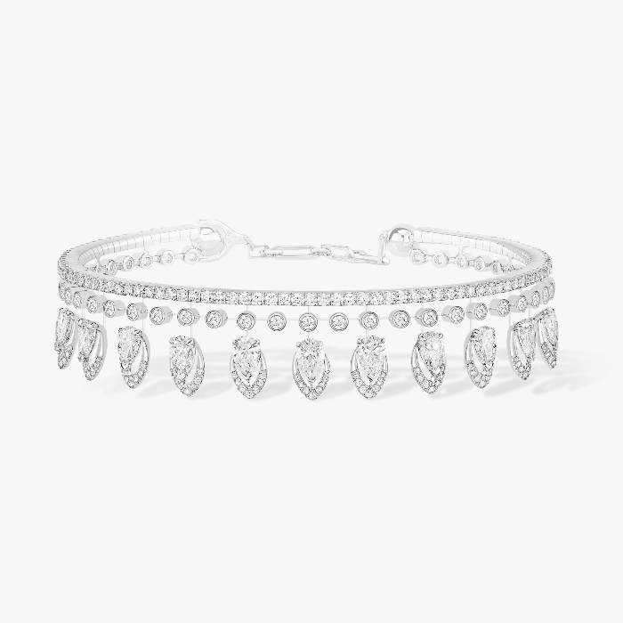 Bracelet Femme Or Blanc Diamant Skinny Desert Bloom 10070-WG