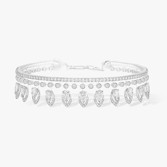 Skinny Desert Bloom White Gold For Her Diamond Bracelet 10070-WG