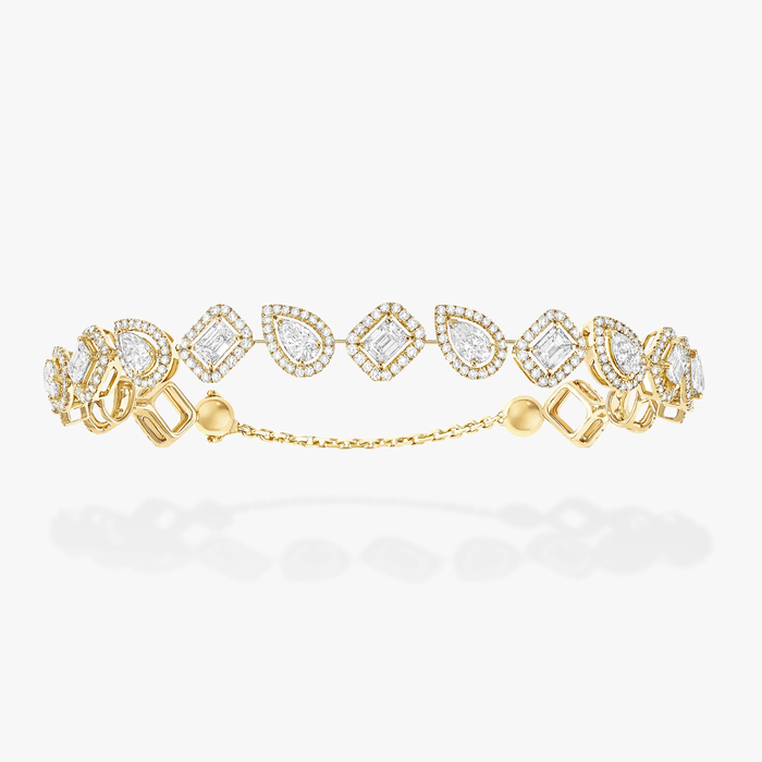 My Twin Skinny Rivière Für sie Diamant Armband Gelbgold 07102-YG