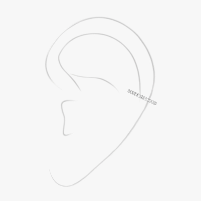 Boucles d'oreilles Femme Or Blanc Diamant Mono Clip Milieu Gatsby 10031-WG