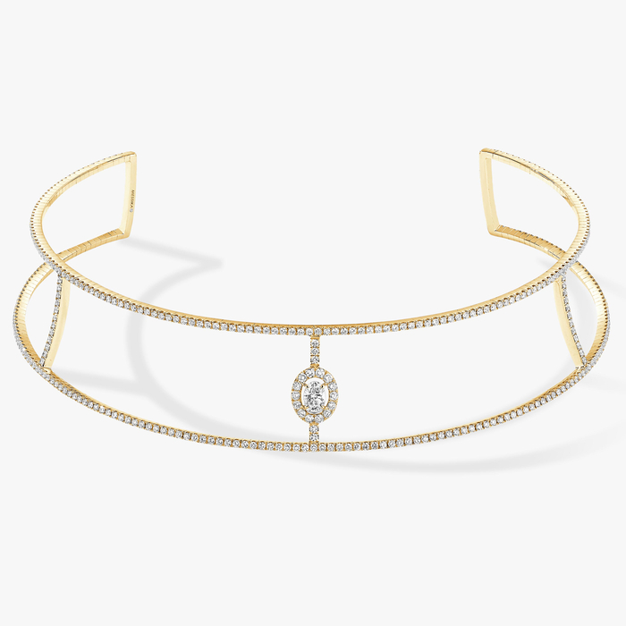 Glam'Azone Skinny Pavé Für sie Diamant Kette Gelbgold 05746-YG