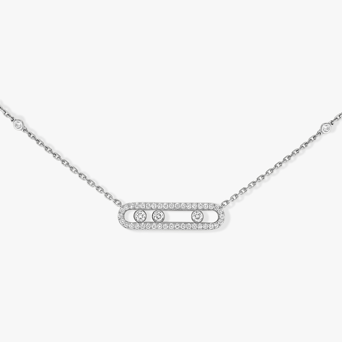 Collar Mujer Oro blanco Diamante Baby Move Pavé 04322-WG