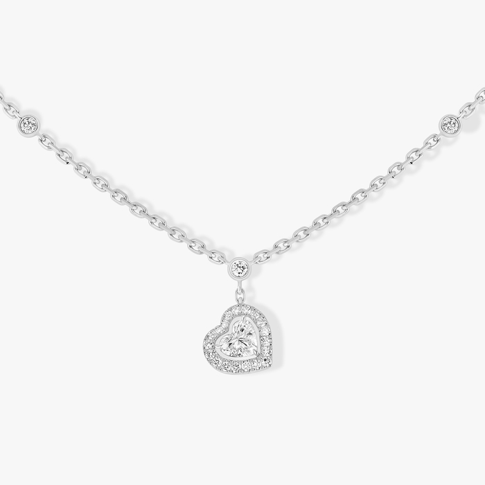 Collier Femme Or Blanc Diamant Collier Joy diamant cœur 0,15ct 11437-WG