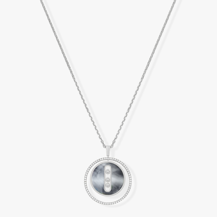 Necklace For Her White Gold Diamond Grey mother-of-pearl Lucky Move MM 10837-WG