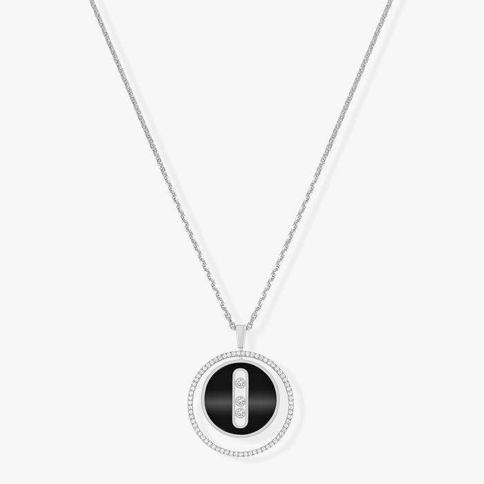 Lucky Move MM Onyx White Gold White Gold For Her Diamond Necklace 10838-WG