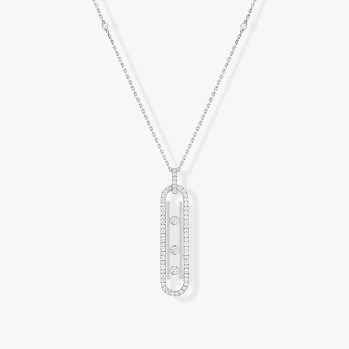 Collier Femme Or Blanc Diamant Move 10th PM  10032-WG