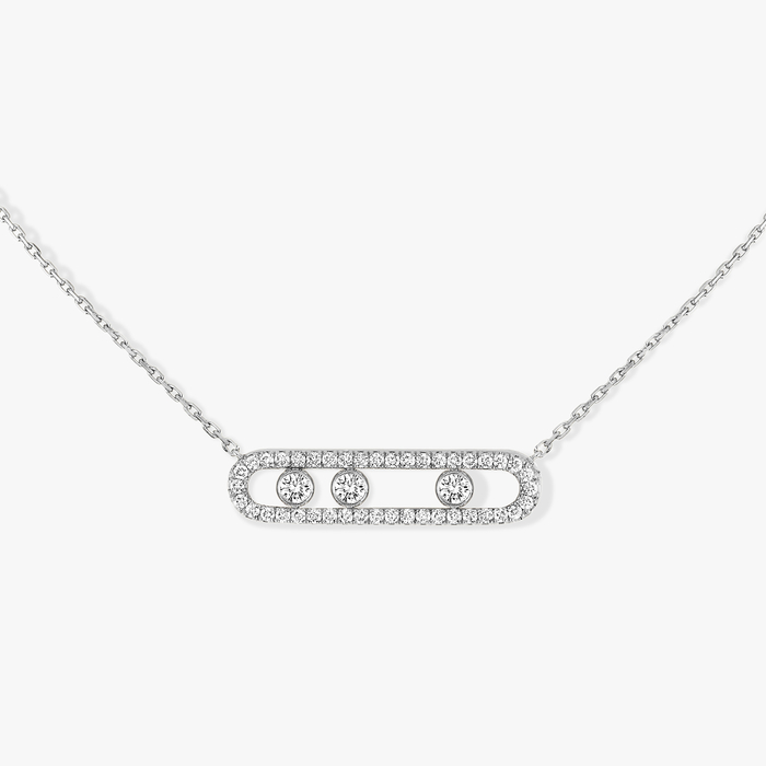 Necklace For Her White Gold Diamond Move Pavé 03994-WG