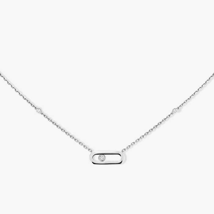 Collier Femme Or Blanc Diamant Move Uno Or 10053-WG