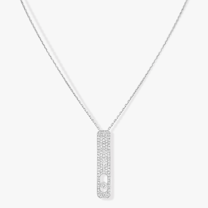 Collier Femme Or Blanc Diamant My First Diamond GM Pavé 10131-WG