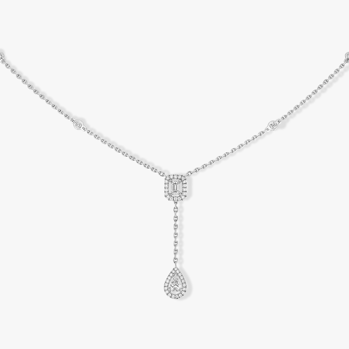 Necklace For Her White Gold Diamond My Twin Tie 0.10ct x2 06693-WG