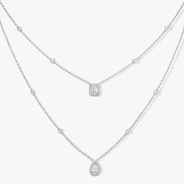 Necklace For Her White Gold Diamond My Twin 2 Rows 06506-WG