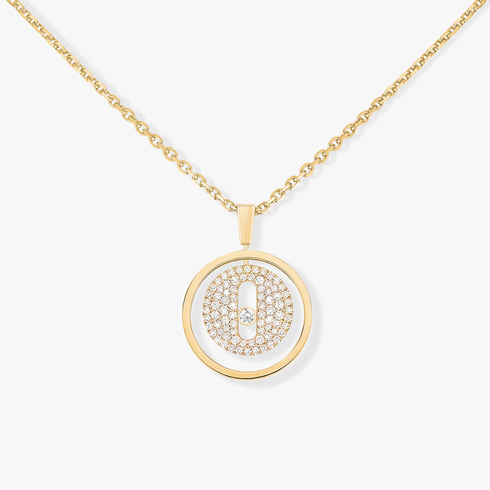 Lucky Move SM Pavé Yellow Gold For Her Diamond Necklace 07397-YG