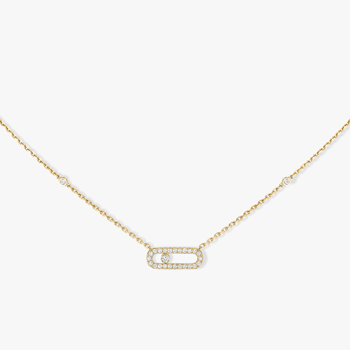 Collier Femme Or Jaune Diamant Move Uno Pavé 04708-YG