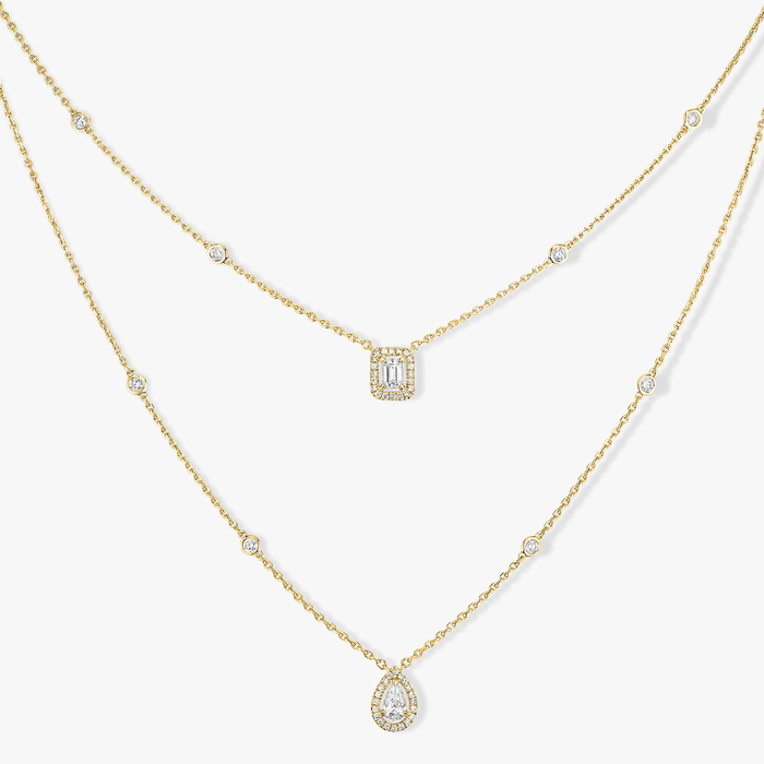 Necklace For Her Yellow Gold Diamond My Twin 2 Rows 06506-YG