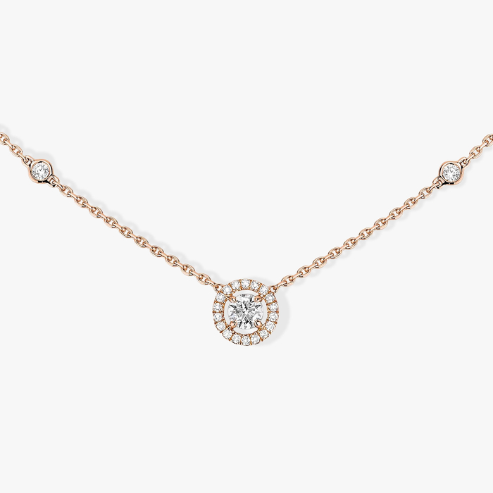 Joy Round Diamond 0.20ct Pink Gold For Her Diamond Necklace 04281-PG