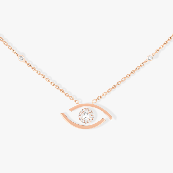 Collier Femme Or Rose Diamant Lucky Eye 07524-PG