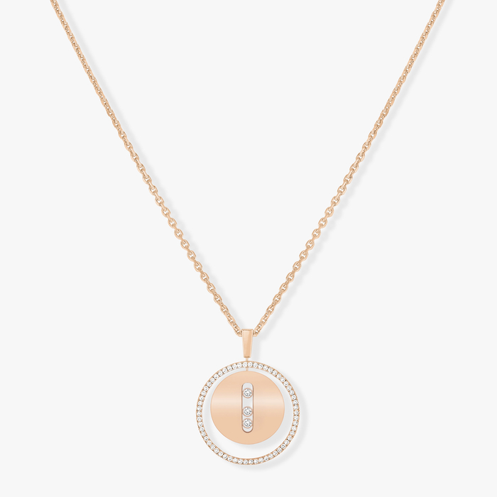 Necklace For Her Pink Gold Diamond Lucky Move MM 07394-PG