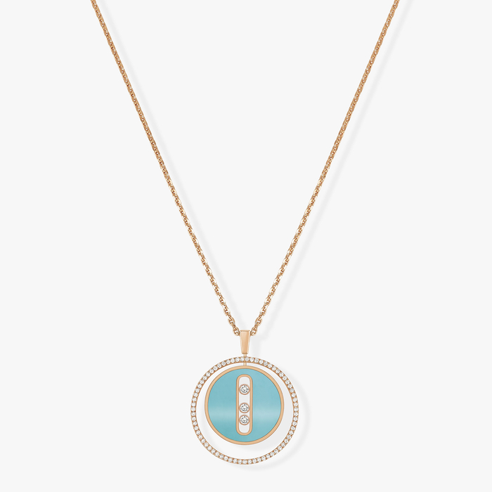 Turquoise Lucky Move MM Pink Gold For Her Diamond Necklace 10836-PG