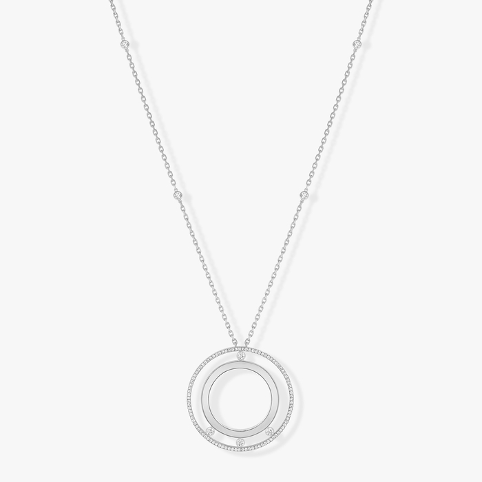 Lange Move Romane Halskette White Gold For Her Diamond Necklace 11169-WG