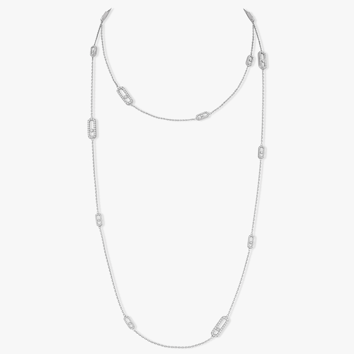 Move Uno Long Necklace White Gold For Her Diamond Necklace 11324-WG