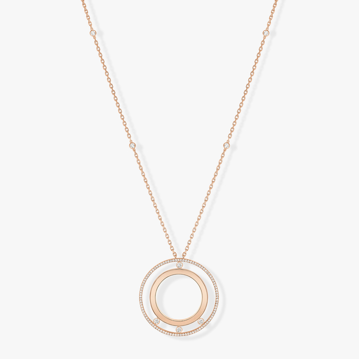 Move Romane Long Necklace Pink Gold For Her Diamond Necklace 11169-PG