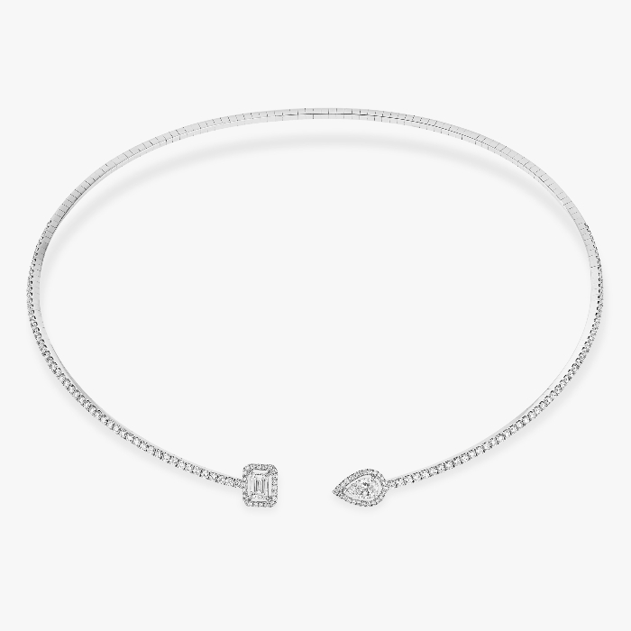 My Twin Skinny White Gold For Her Diamond Necklace 06493-WG