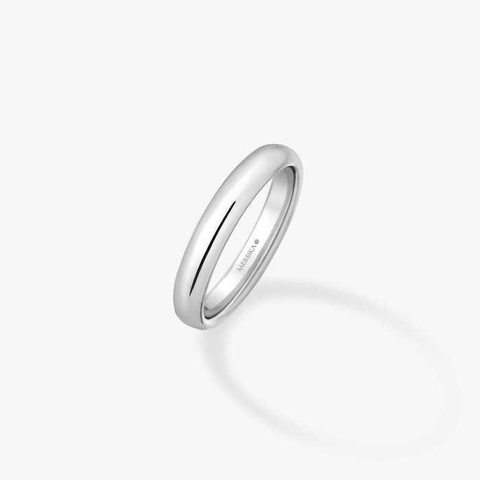 Bague Femme Or Blanc Alliance Jonc 08035-WG