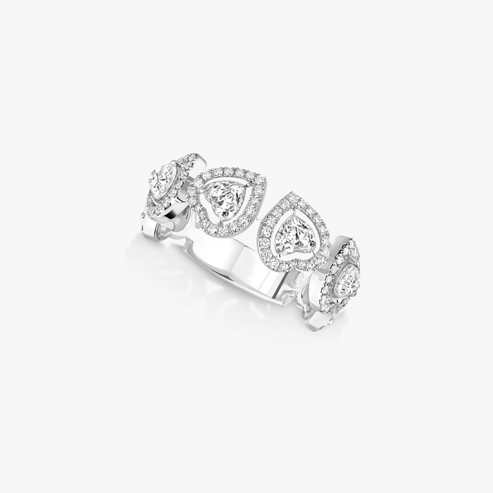 Bague Femme Or Blanc Diamant Alliance Joy Cœur Multi 12471-WG