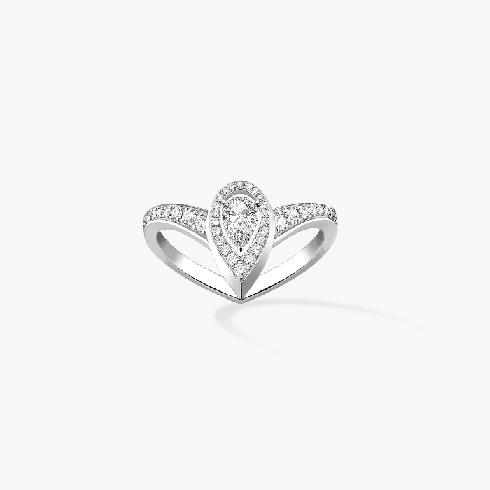 リング 女性への ホワイトゴールド ダイヤモンド  《ファイアリー》0.10 カラット 12086-WG