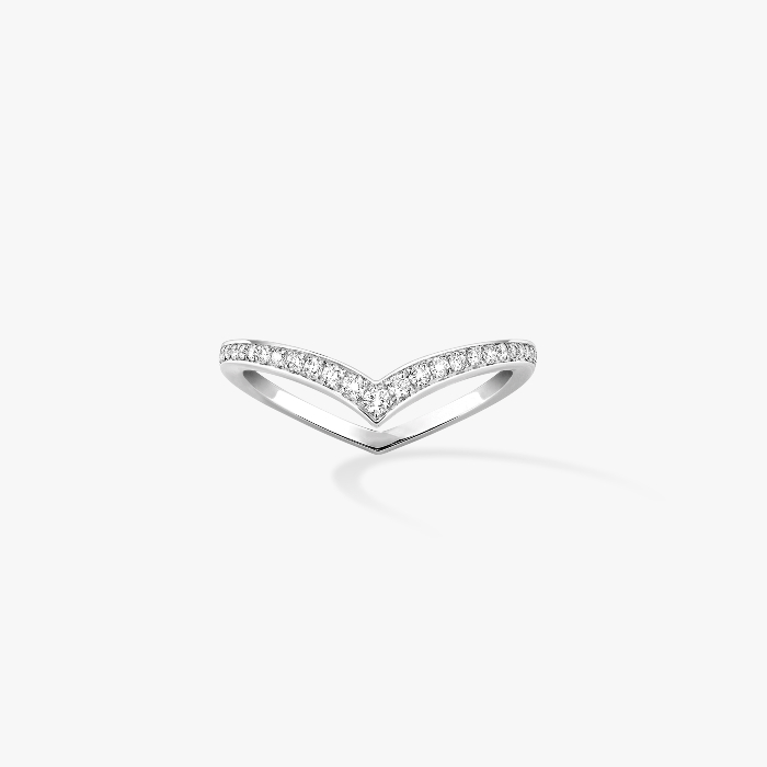 Кольцо Для нее Белое золото Бриллиантами Обручальное кольцо Fiery Pavée 12088-WG