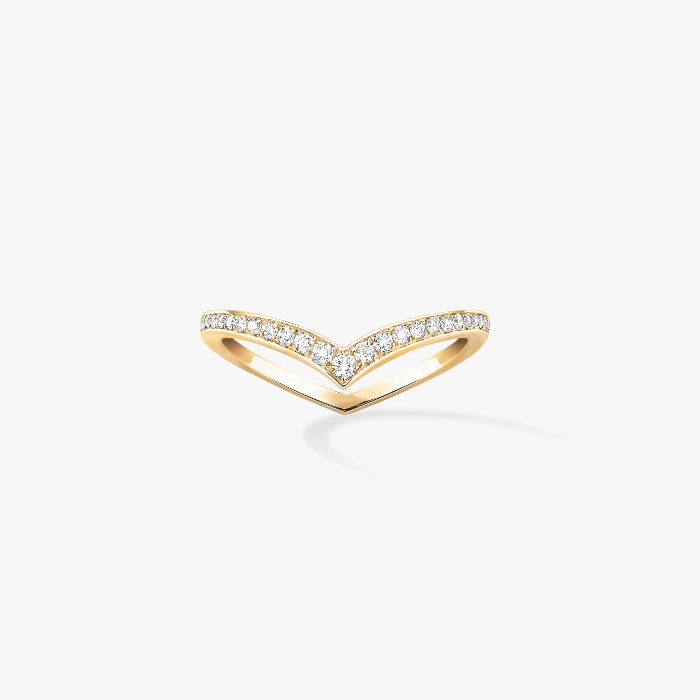 Bague Femme Or Jaune Diamant Alliance Fiery Pavée 12088-YG