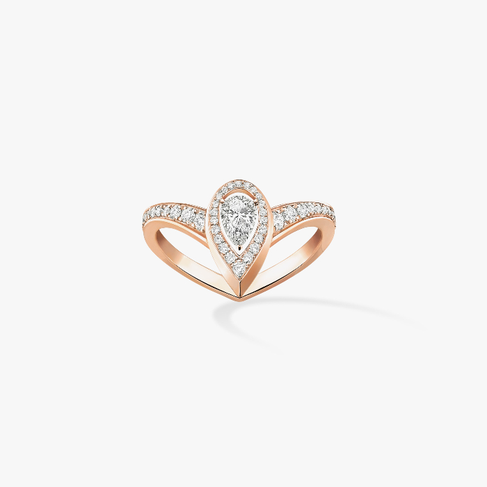 Ring For Her Pink Gold Diamond Fiery 0.10ct 12086-PG