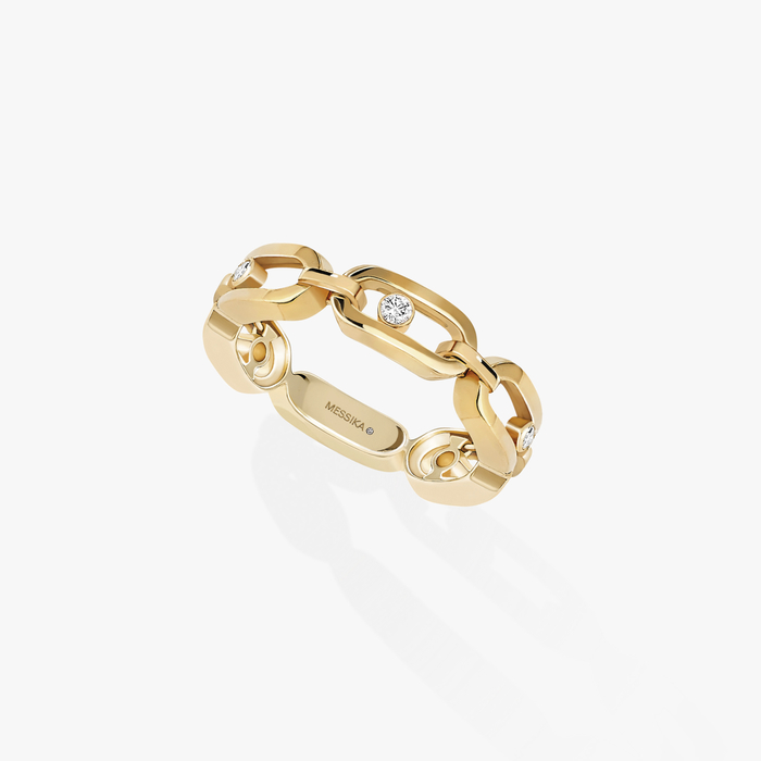 Ring For Her Yellow Gold Diamond Move Link Multi 12078-YG