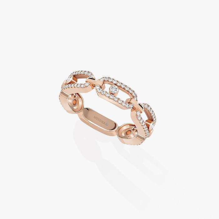 Кольцо Для нее Розовое золото Бриллиантами Кольцо Move Link Multi Pavée 12012-PG