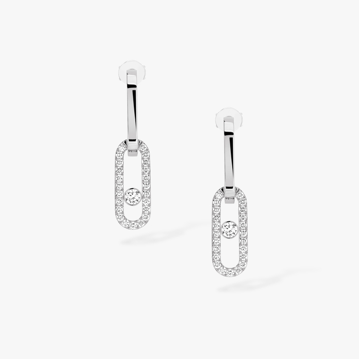 Boucles d'oreilles Femme Or Blanc Diamant Move Link 12469-WG