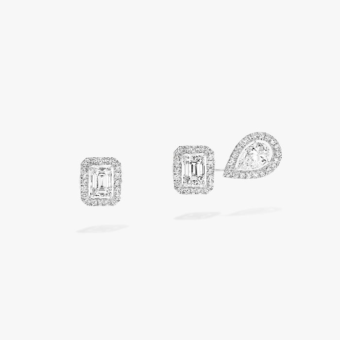 Boucles d'oreilles Femme Or Blanc Diamant My Twin 1+2 0,20ct x3 12886-WG