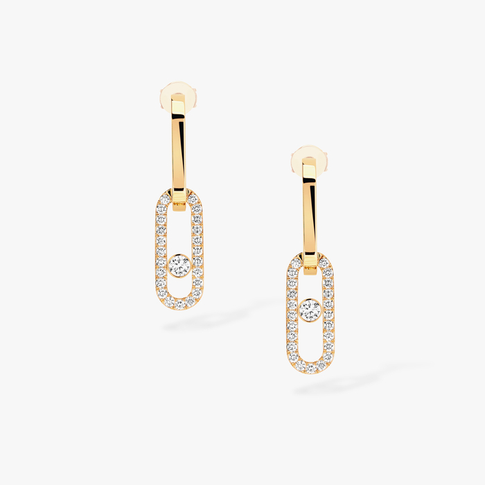 Earrings For Her Yellow Gold Diamond Move Link 12469-YG