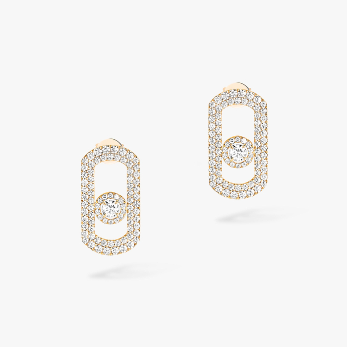 Boucles d'oreilles Femme Or Jaune Diamant So Move Pavé 12931-YG