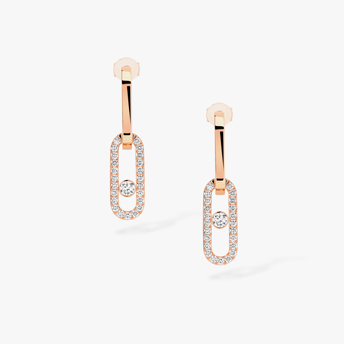 Boucles d'oreilles Femme Or Rose Diamant Move Link 12469-PG