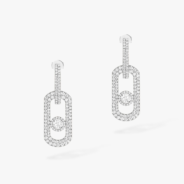 Pendiente Mujer Oro blanco Diamante Pendientes Colgantes So Move XL con Pavé 13123-WG