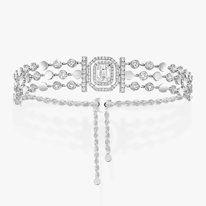 Pulsera Mujer Oro blanco Diamante Pulsera D-Vibes Multicadenas 12433-WG