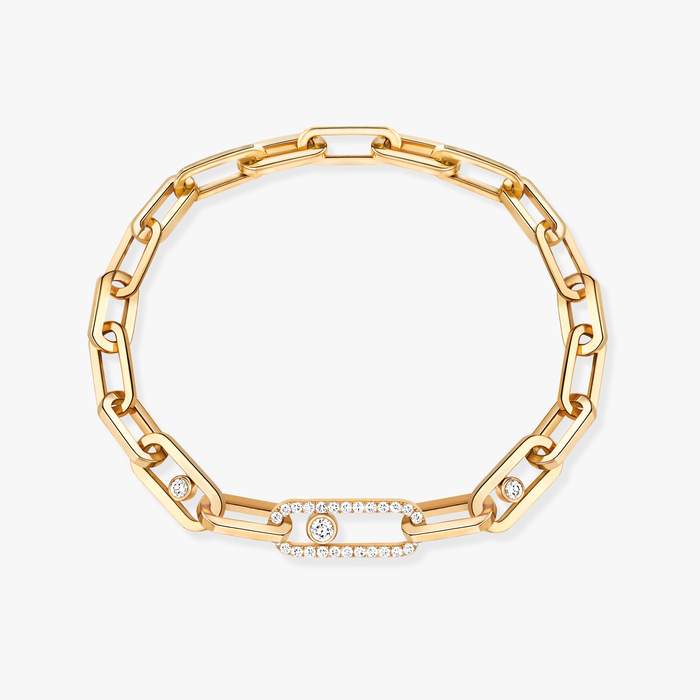 Bracelet For Her Yellow Gold Diamond Move Link 12576-YG