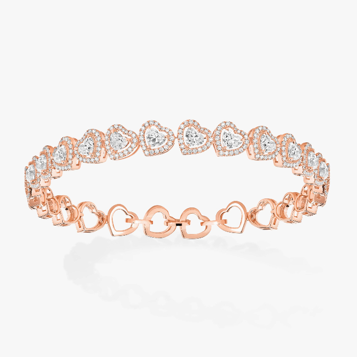 Bracelet Femme Or Rose Diamant Rivière Joy Cœur Multi 12748-PG