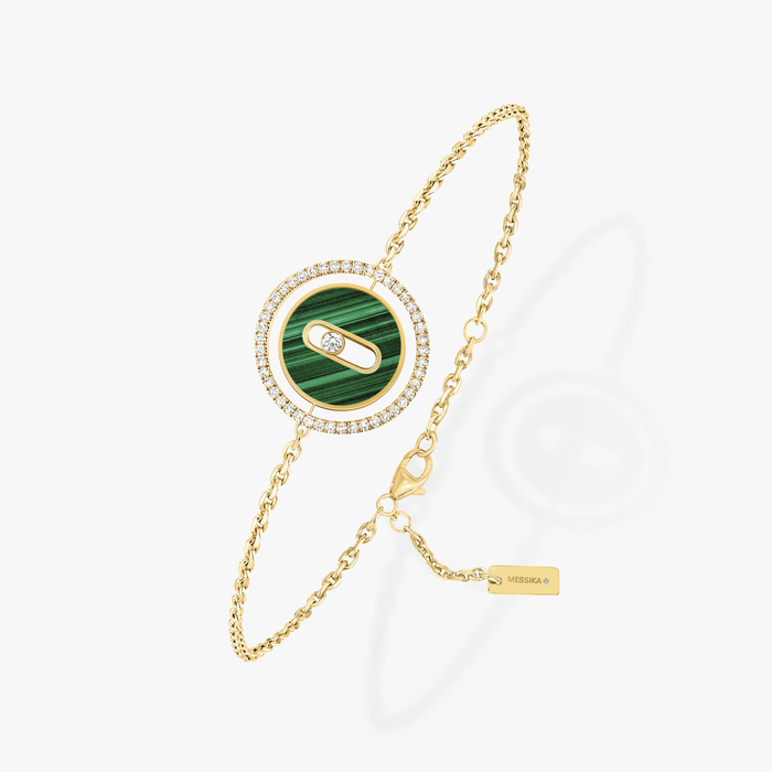 Bracelet For Her Yellow Gold Diamond Lucky Move SM Malachite 11651-YG