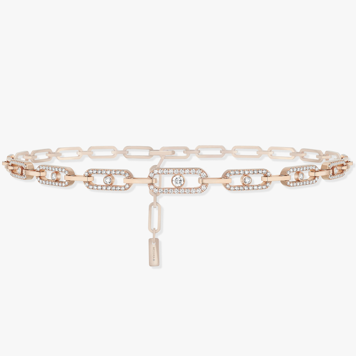 Move Link Multi-Choker Für sie Diamant Kette Roségold 12010-PG