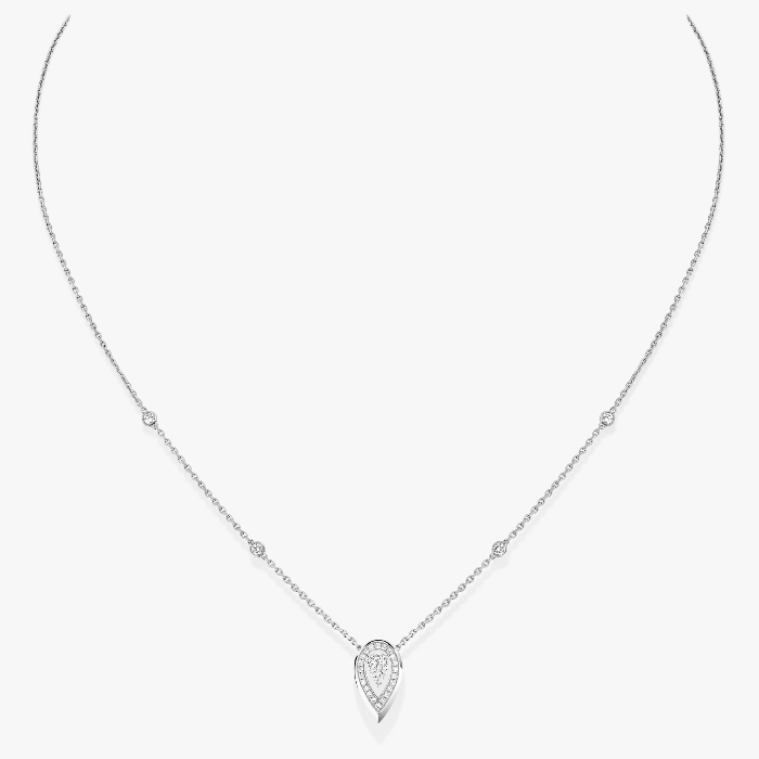 Fiery 0.10ct White Gold For Her Diamond Necklace 12611-WG