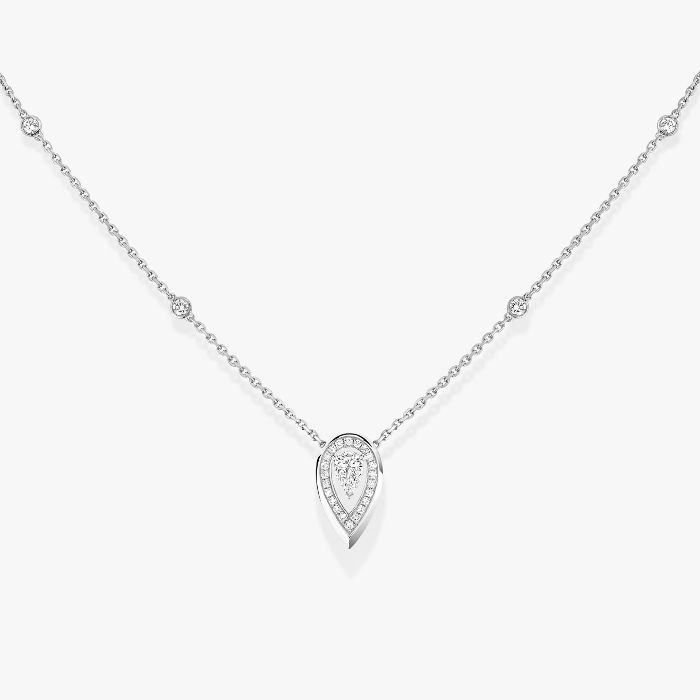 Collier Femme Or Blanc Diamant Fiery 0,10ct 12611-WG